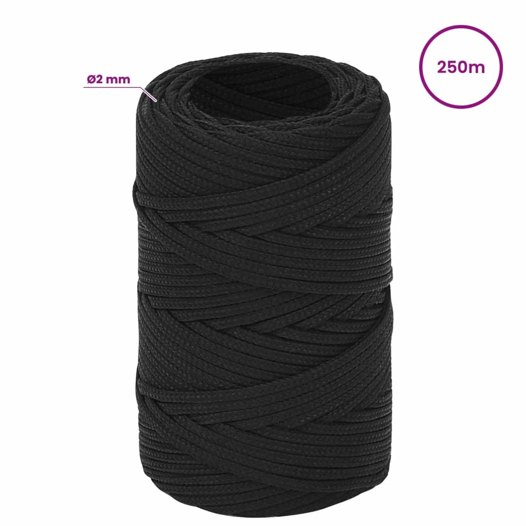 Corda multiuso 2 mm 250 m Nero PP 27 kg Carico massimo 3473226