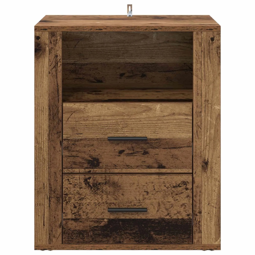 Armadio da Notte con cassetto Legno vecchio 35 x 50 x 60 cm 881078