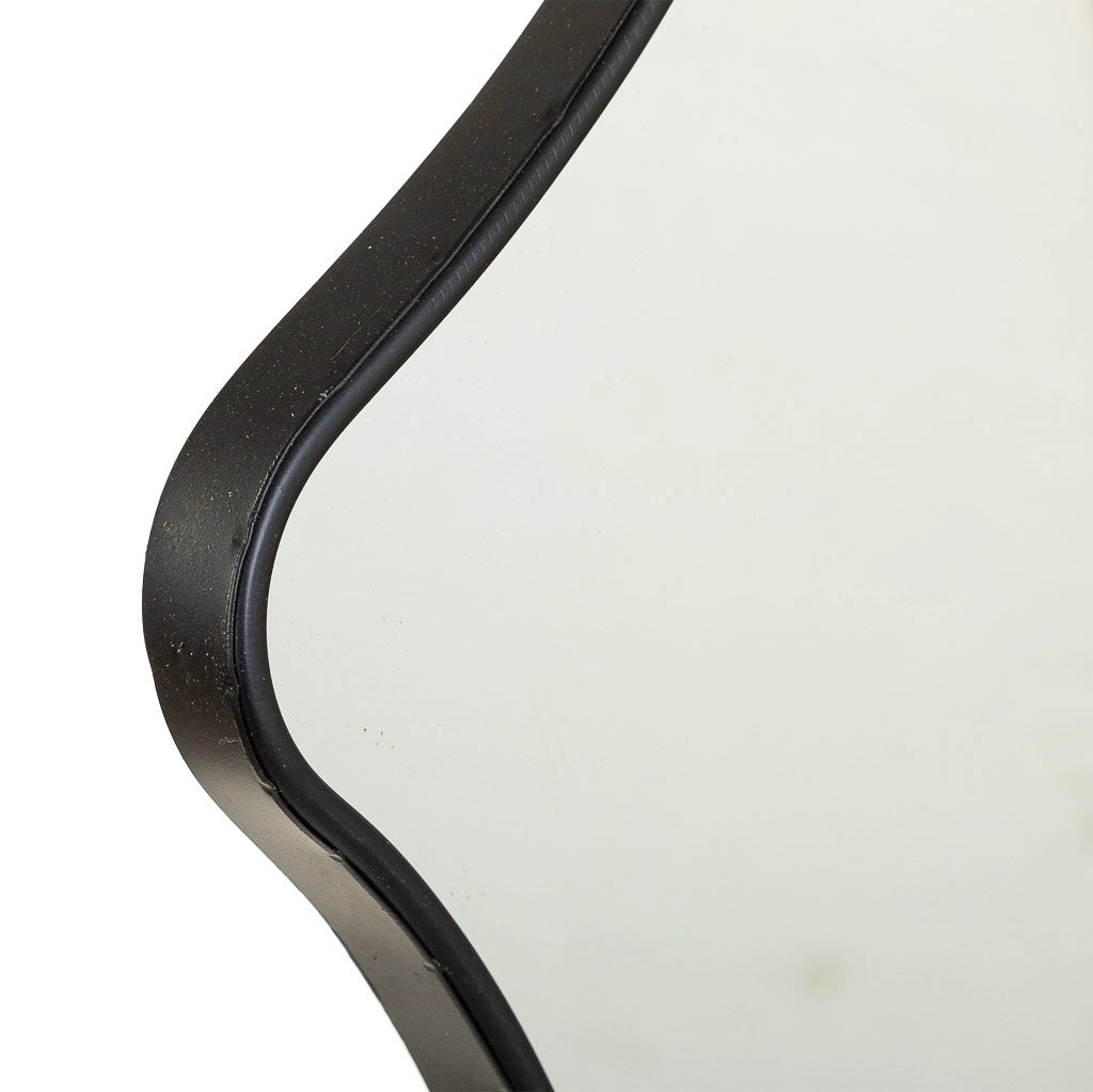 Specchio in metallo e corda marrone 37x3x41,5h