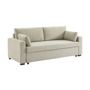Divano letto in tessuto ciniglia, 3 posti, beige