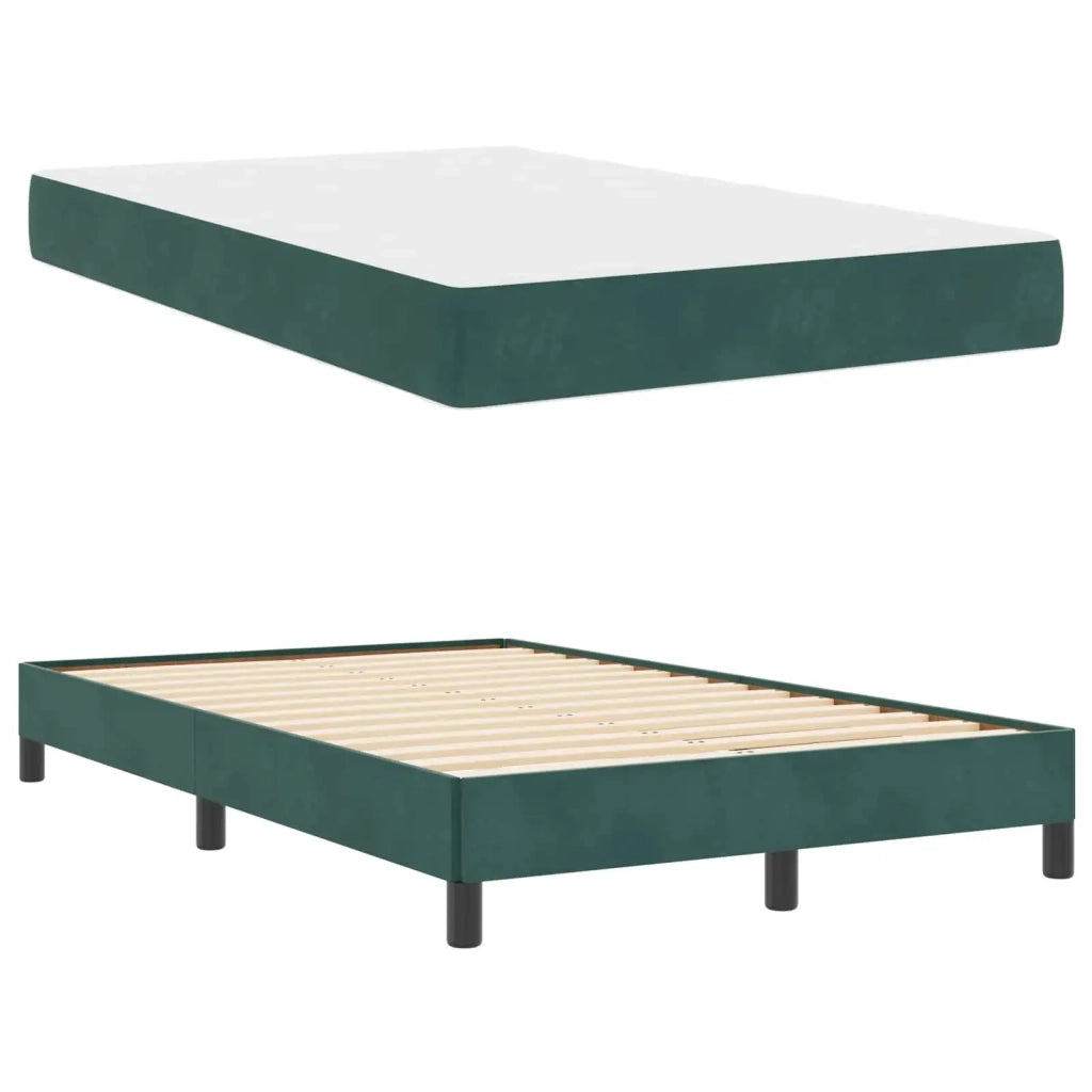 Letto a molle con materasso Verde Scuro 120 x 200 cm Tessuto 3398686