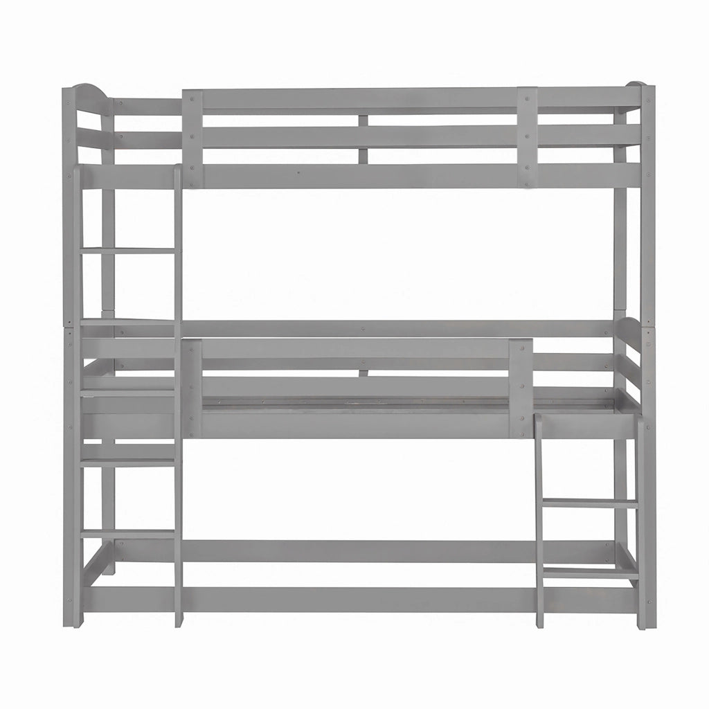 letto a castello in pino grigio 90 x 200 cm