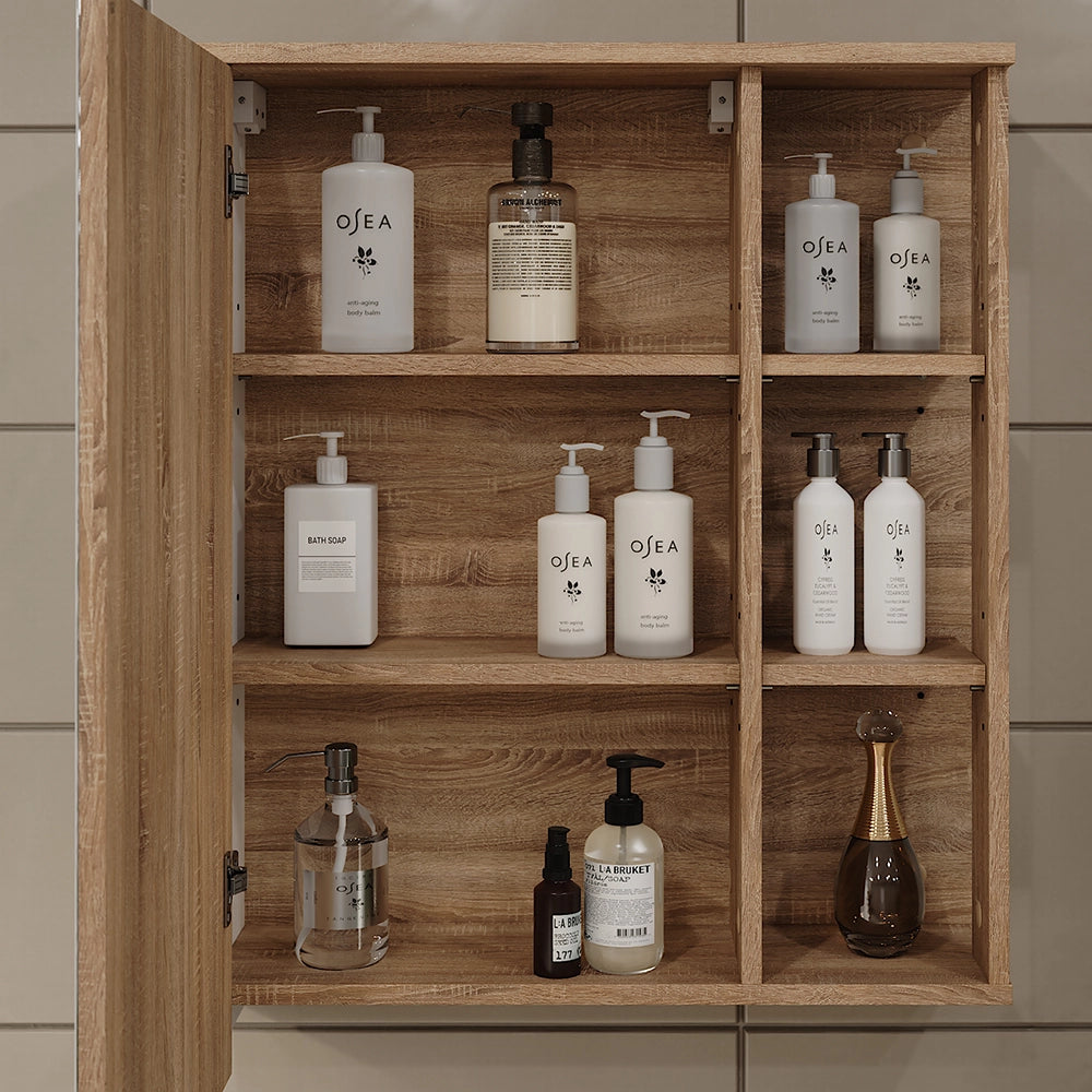 Vicco Mobile a specchio Sonoma/Bianco 60 x 75 cm
