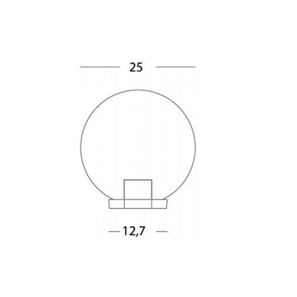 Testa-Palo 1 Luce Globo In Termoplastco Sfera Ø 25 Cm Nero - Fume'