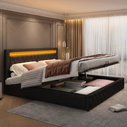 letto imbottito pu nero 182 x 207 cm