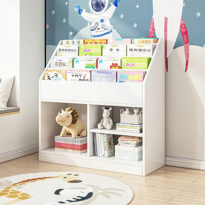 Scaffale Verticale per Bambini – Libreria e Mobile Porta Giocattoli
