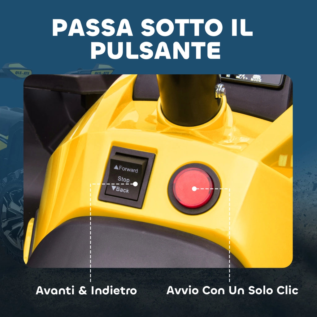 Quad Elettrico per Bambini ¨C zephmum ¨C Giallo 100x65x73cm