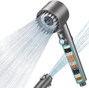 Douchekop anticalcare con filtro a 15 trappiste e tubo da 1,5 m Alta pressione douchekop per risparmio d'acqua Filtro douchi 3 + 1 tipi di getti