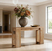 Tavolo consolle extra lungo in legno marrone 63 x 11;81 pollici