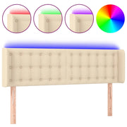 Testiera | Testata a LED Crema 147x16x78/88 cm in Tessuto