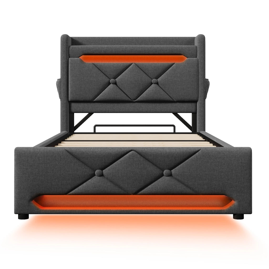 Letto singolo contenitore 90x200 con materasso