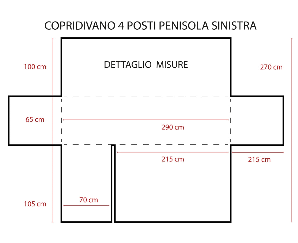 Copridivano Trapuntato con Penisola Destra o Sinistra  Panna - 290 penisola sinistra