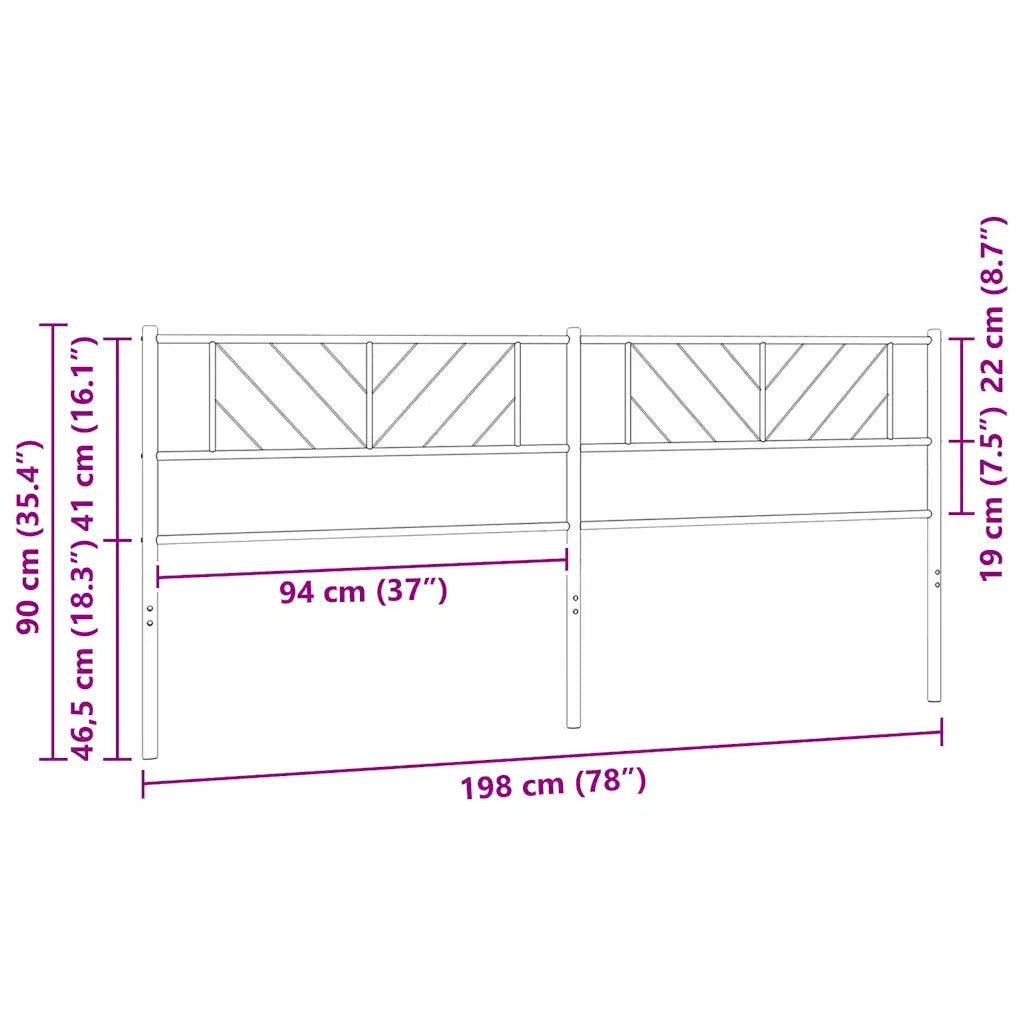 Testiera di Ricambio in Metallo Nero 193 cm 372216
