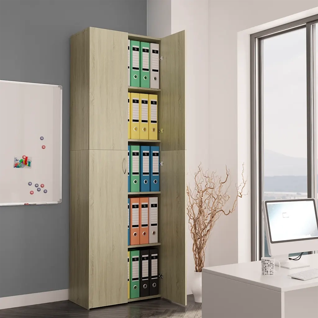 Armadio per Ufficio Rovere Sonoma 60x32x190cm Legno Multistrato CFW4079314