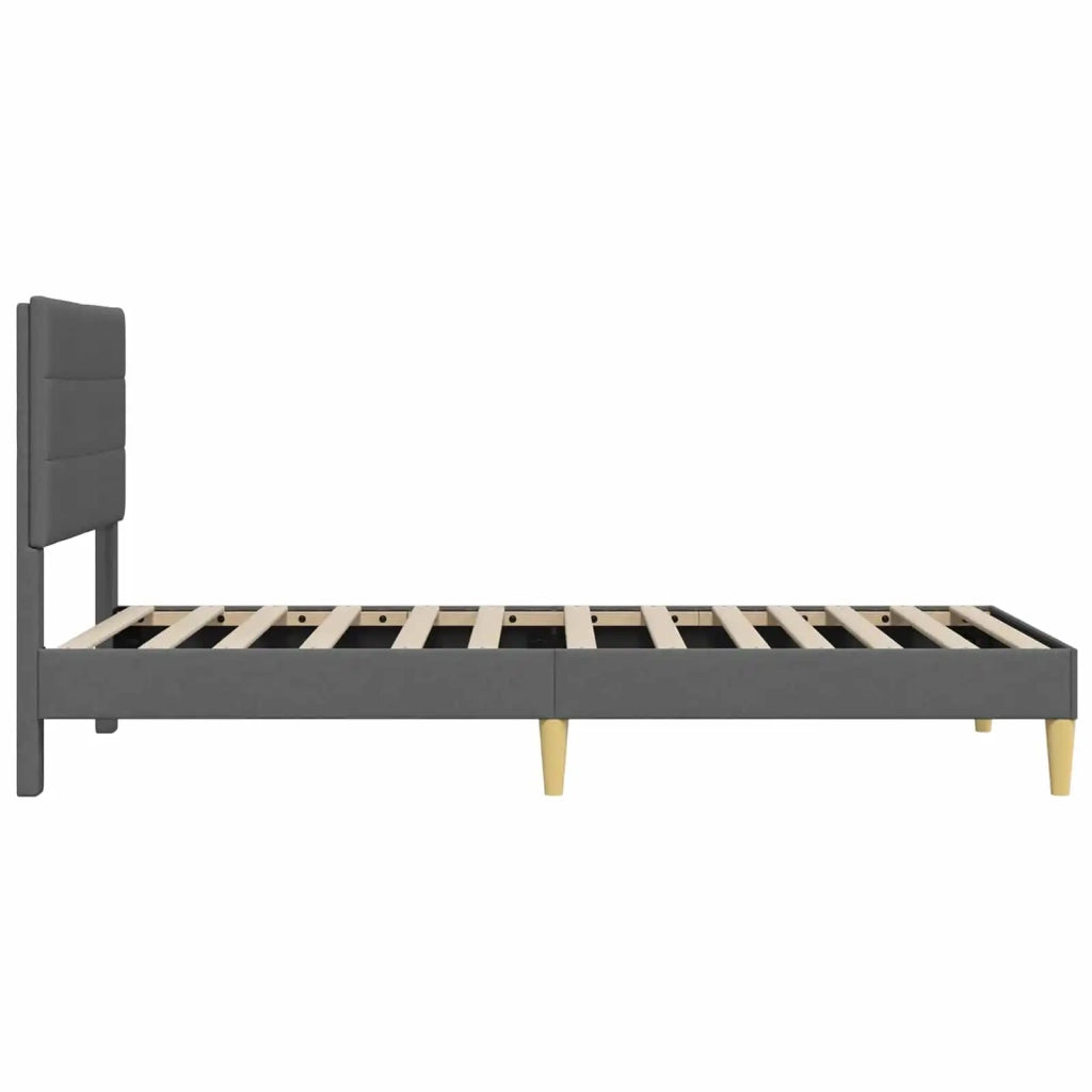 Letto singolo | Letto per adulti | Struttura del letto Grigio Scuro 90 x 200 cm Tessuto