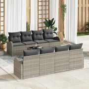 Set Divano da Giardino 9 pcs Grigio chiaro e grigio scuro