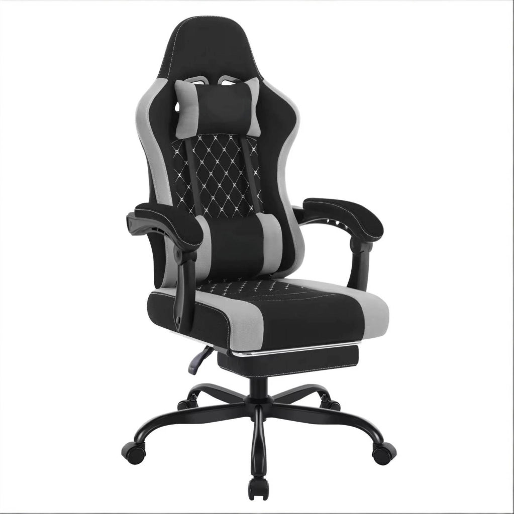 Sedia gaming ergonomica con massaggio USB e poggiapiedi