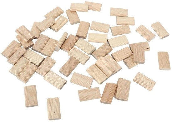 Set di chiodi di legno da 50 pezzi - coni domino 8 x 40 mm - chiodi di legno invisibili per collegamento - legno di betulla - per carpentieri - dilettanti - mobili da assemblare da sé.