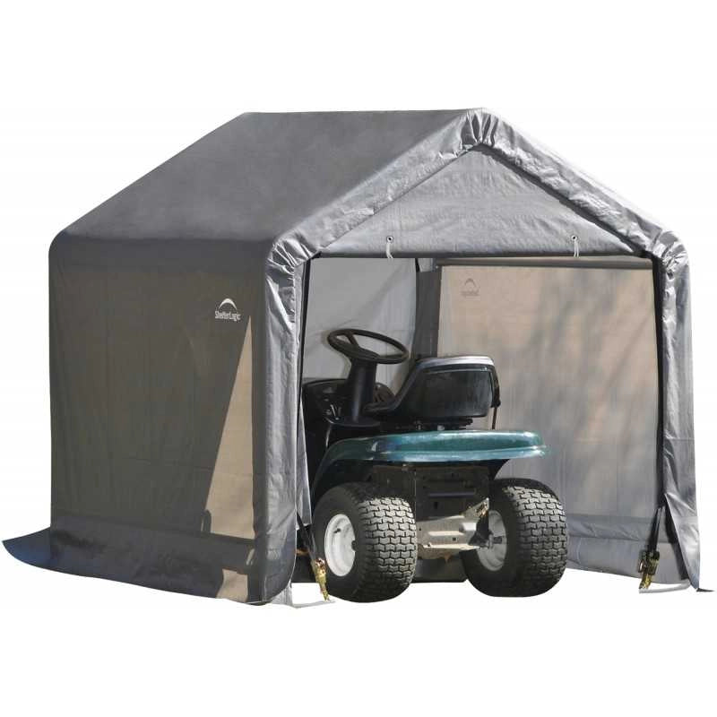 Capanno deposito da giardino in acciaio e telo PVC impermeabile 180x180 cm, copertura anti UV con porta zip per attrezzi esterno - Esterni da Vivere