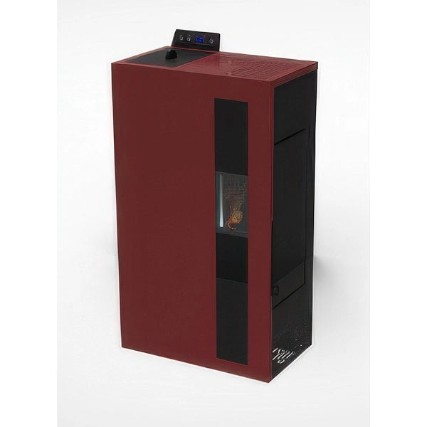 Stufa a Pellet Ventilata Slim Bronte 5 Bordeaux 49 kW Classe A+ 4 Stelle 49 cm