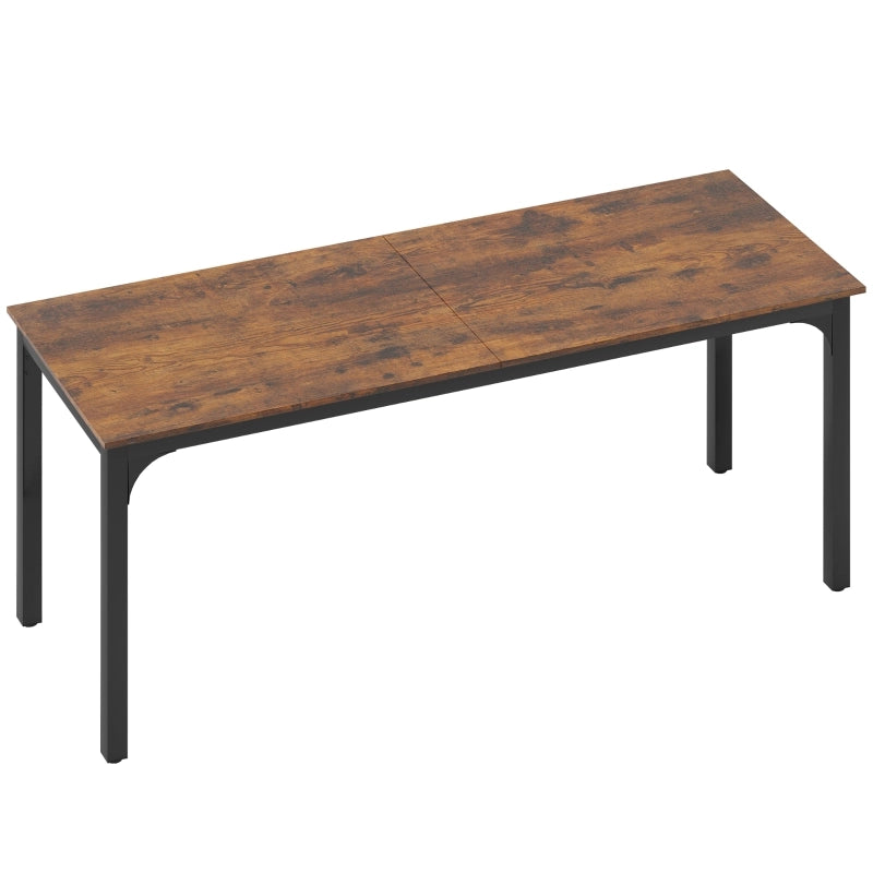 Scrivania dritta per computer con piano ampio struttura in acciaio e pannello truciolare marrone rustico 200 × 60 × 75 cm