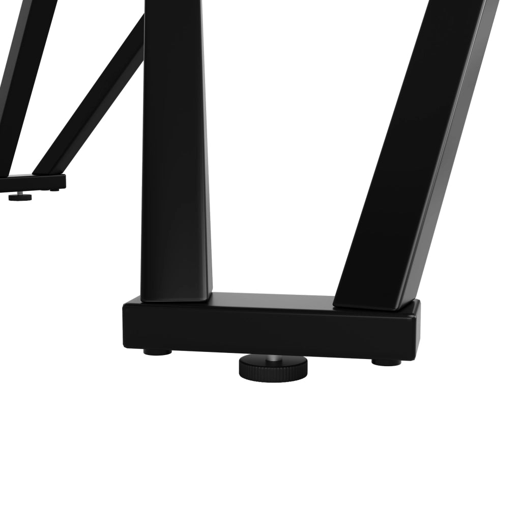 Tavolo da pranzo rotondo 100x100x76 cm in MDF effetto marmo e metallo, 4 posti