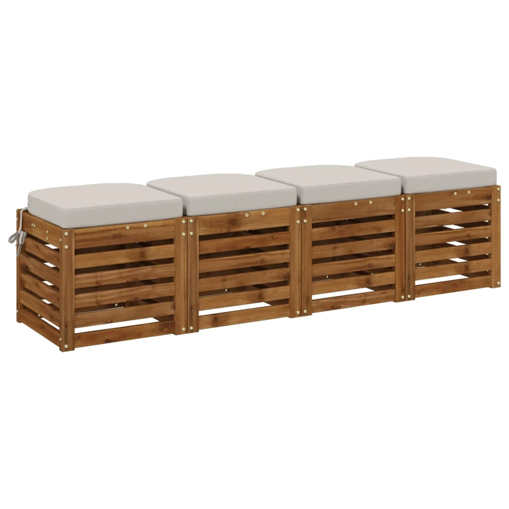 Cuscini per sedile a 4 pezzi SOEST 4 pcs 100% Poliestere Bianco 945230