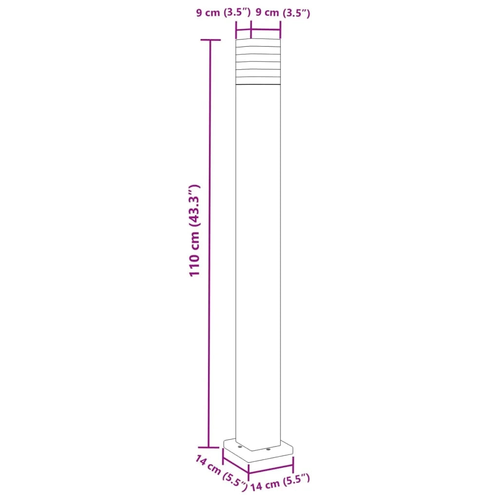 Lampada da terra per esterni 110 cm alluminio nero codice 02_0042506