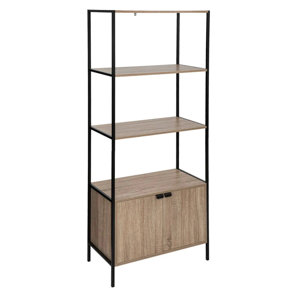 Libreria scaffale con 2 ripiani e mobile basso