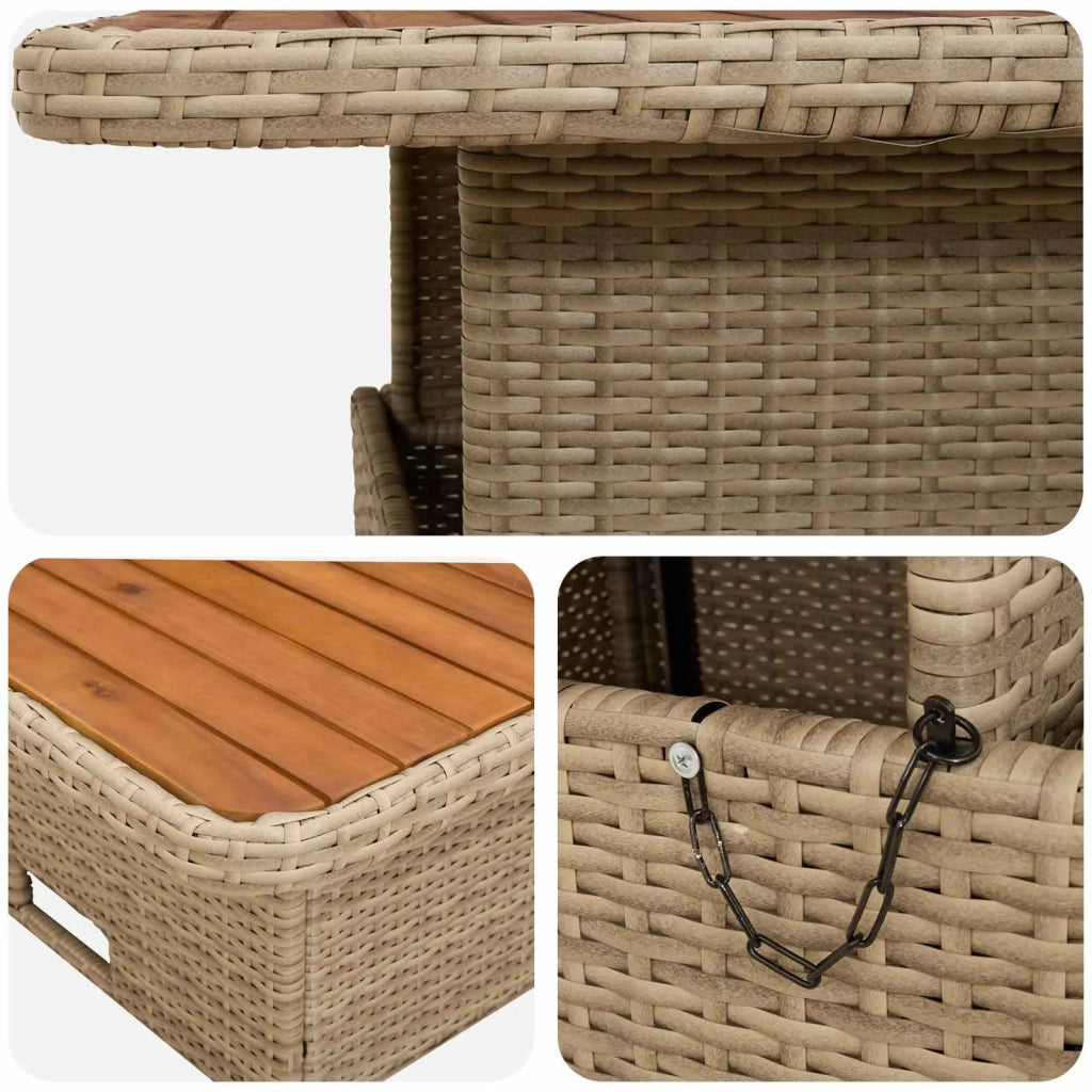 Set di Mobili 7 pz Beige e Crema Rattan in PE 3422192