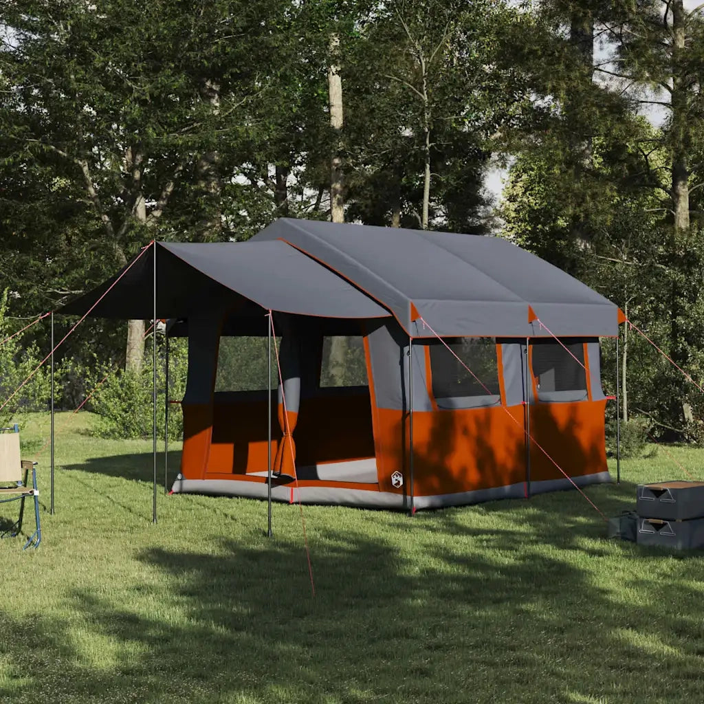 Tenda familiare per 4 persone con tetto Grigio e arancione