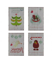 Set da 4 Quadri legno soggetti natalizi 4 assortiti cm 20x30x0,9