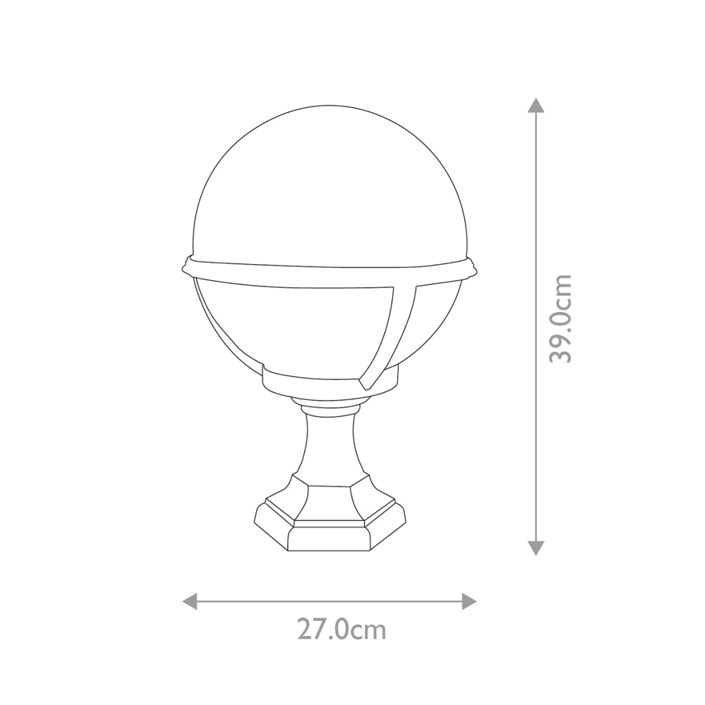 Lampada esterno a stelo nera sfera E27 60W Glenbeigh