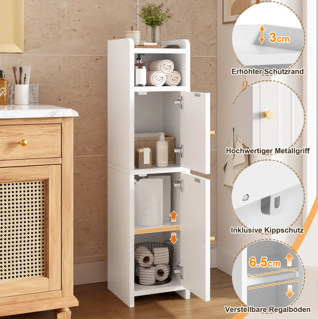ARMADIO MULTIUSO 20x20x80 cm Truciolare Bianco con ripiano regolabile