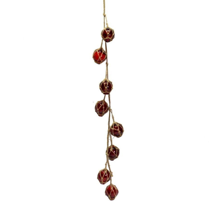 Corda mare con pallina vetro 8 pezzi rosso cm ø5