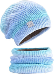 Set di Cappello e Sciarpa per Donna - Cappello a Maglia con Foderino Piuma - Estensibile e Stilistico