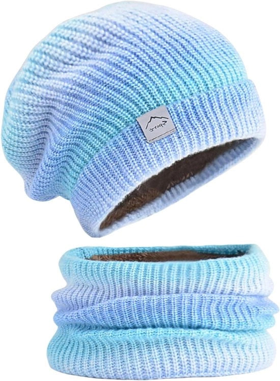 Set di Cappello e Sciarpa per Donna - Cappello a Maglia con Foderino Piuma - Estensibile e Stilistico