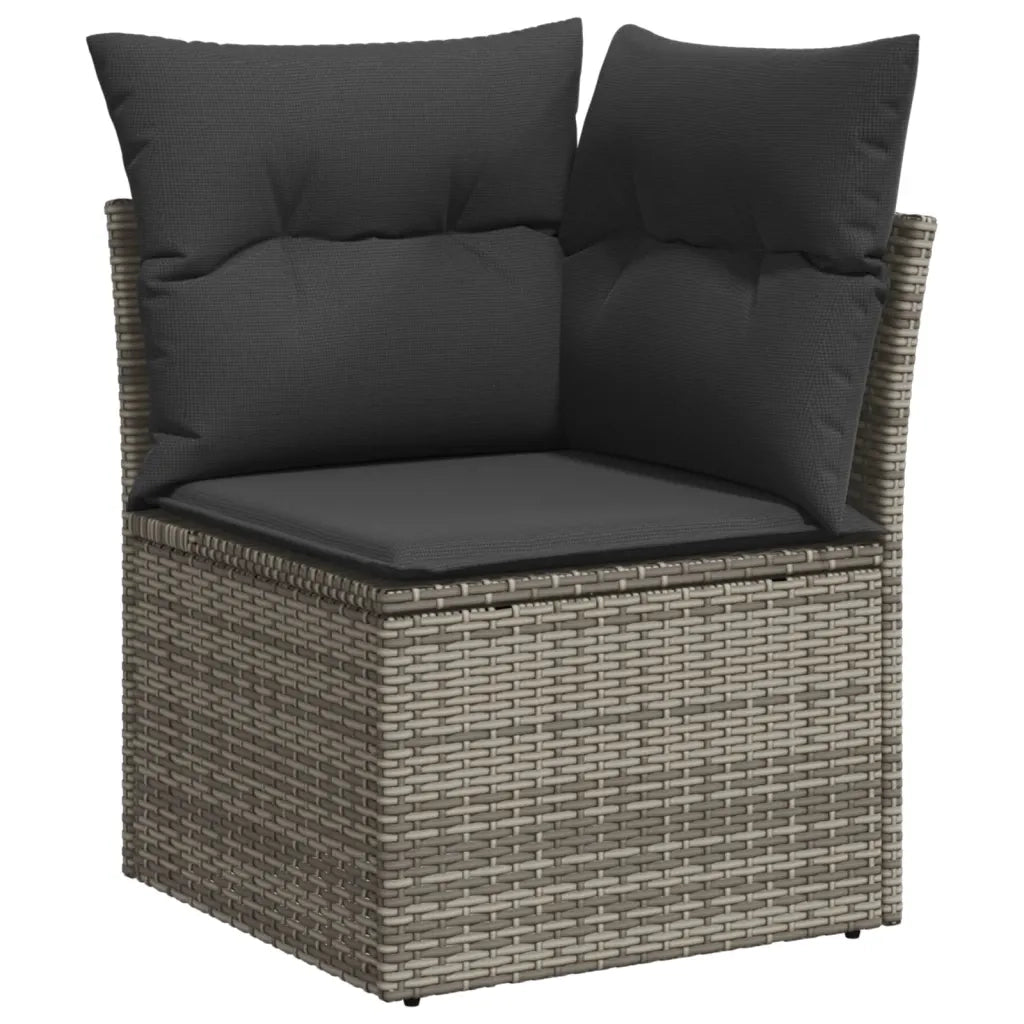 Set Divano da Giardino 5 pz | Set Salotto da Giardino con Cuscini Grigio in Polyrattan