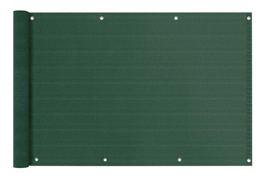 Telo Copribalcone Tinta Unita 90 x 500 Cm HDPE UV Frangivento Con Occhielli e 24 Metri Corda Schermo Privacy Terrazzo Frangivista Recinzione Copri Ringhiera Balconi Antipioggia - Verde