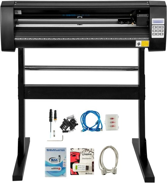 Tagliatrice a rullo in vinile da 28 pollici, 720 mm ingresso per carta con base di supporto stabile, nero