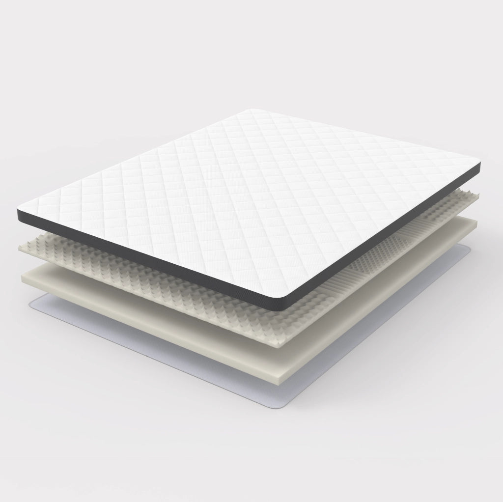 Materasso H3 medio sostegno in schiuma con 7 zone a rilievo, 90x200 cm, altezza 7 cm, certificato Oeko-Tex, made in China