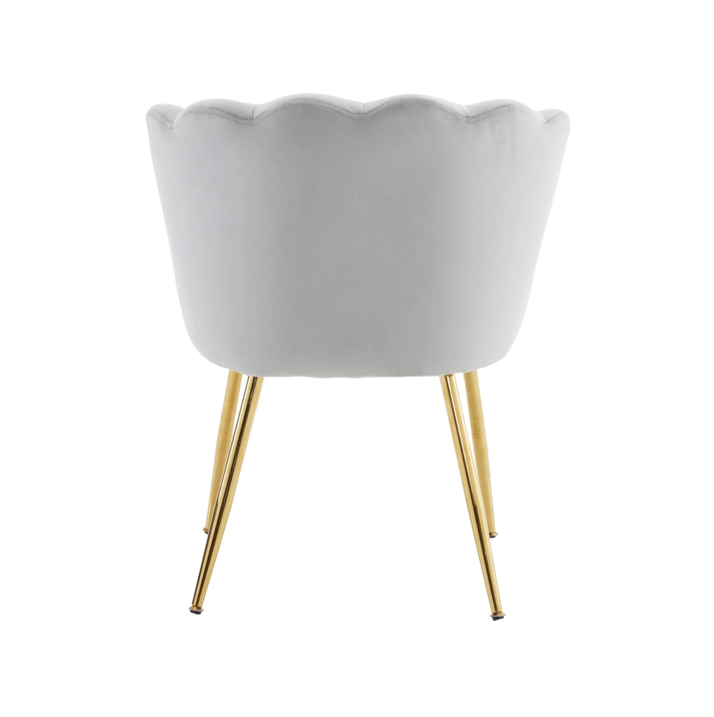 Set di 6 sedie in velluto grigio 63x58x77 cm con cuscini e gambe in metallo