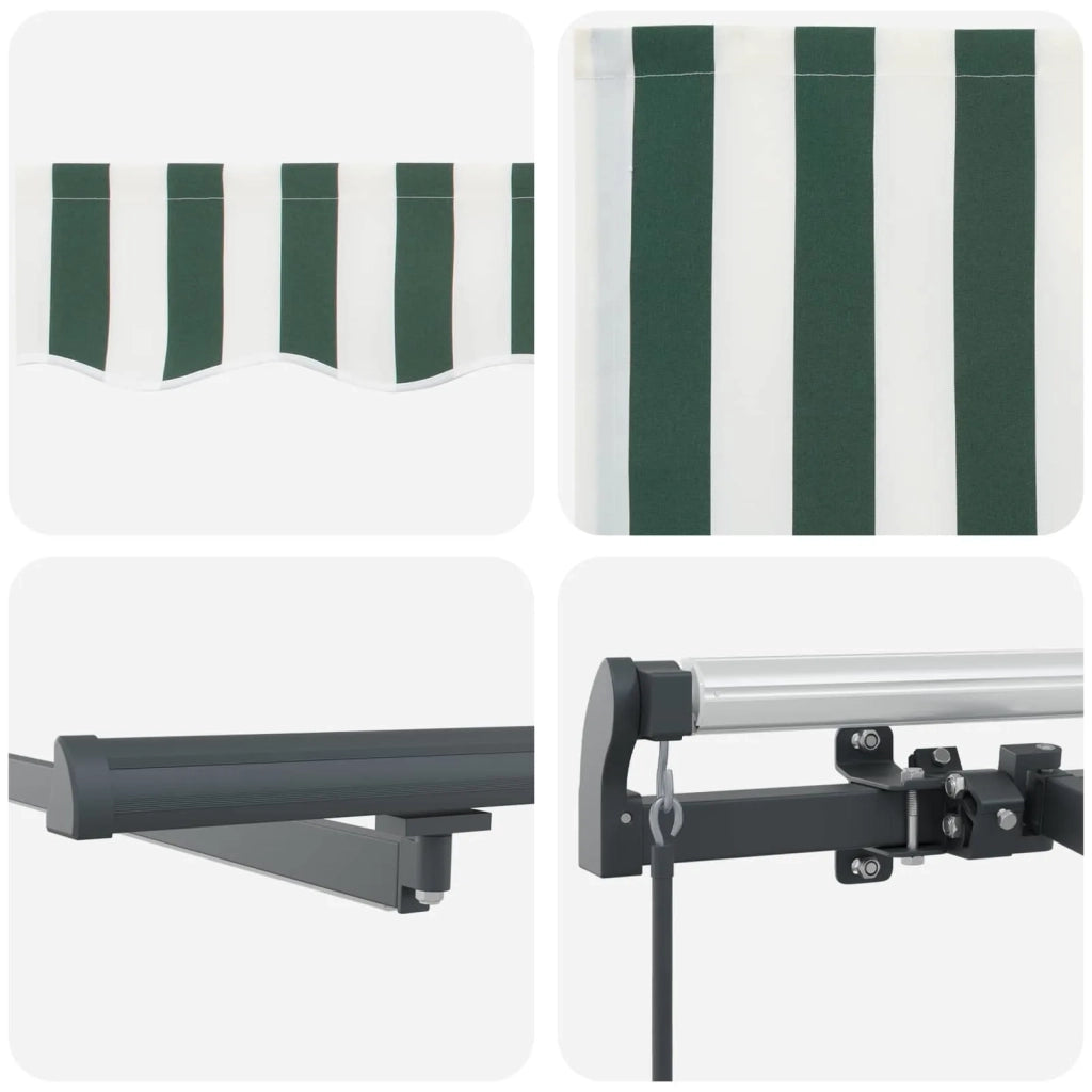 Tenda Retrattile Verde e bianco 500 ×300 cm Tessuto 3331464