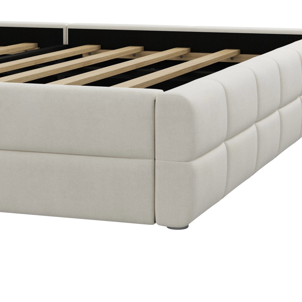 Letto Imbottito 180x200 cm; Beige