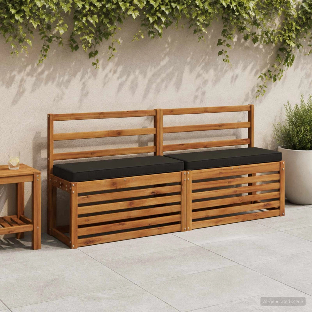 Cuscini per Panchina a 2 Pezzi VUGHT 2 pcs 100% Poliestere Nero 950429