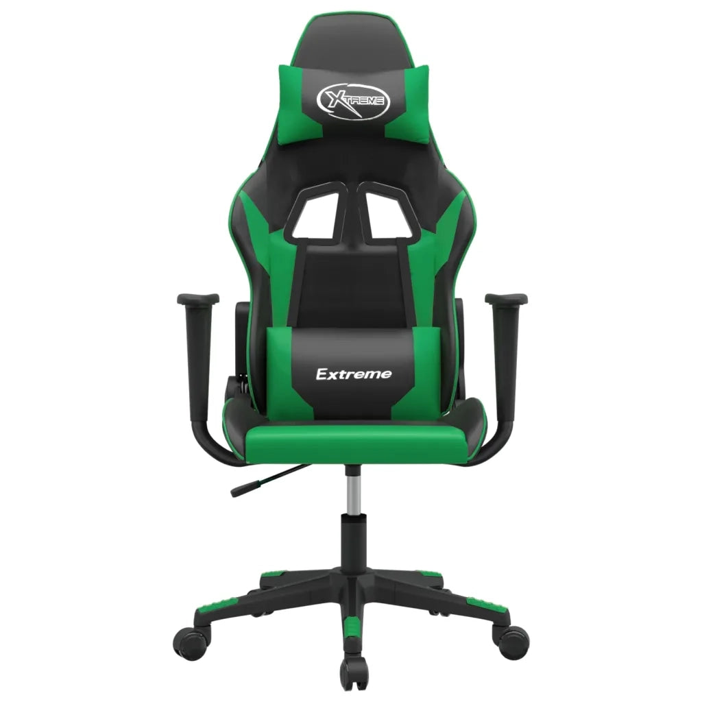Sedia da Gaming Massaggiante Nero e Verde in Similpelle 345448