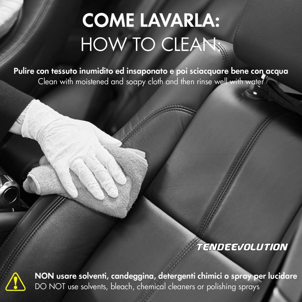 Ecopelle "Sky" - Colore Nera - Elastica, Resistente, 100% Impermeabile - Ideale per Auto, Moto, Arredamento - Vendita al Mezzo Metro