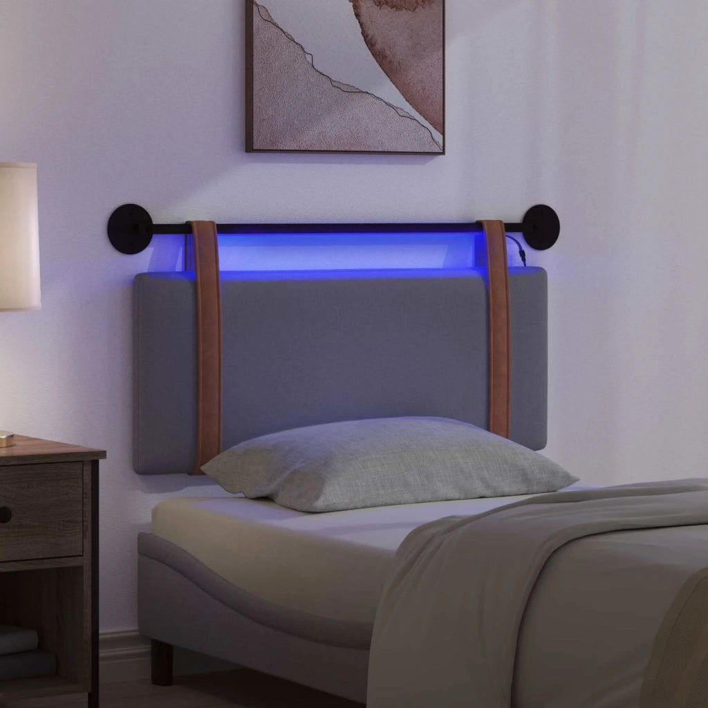 Testiera | Testata sospesa Con luce LED Grigio Scuro PU Antico