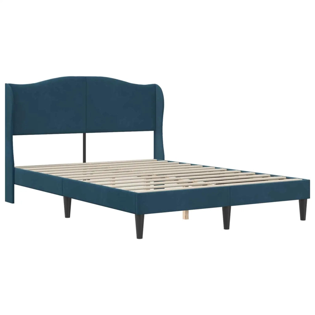 Struttura del letto con testiera Blu 160 x 200 cm Velluto 3415219