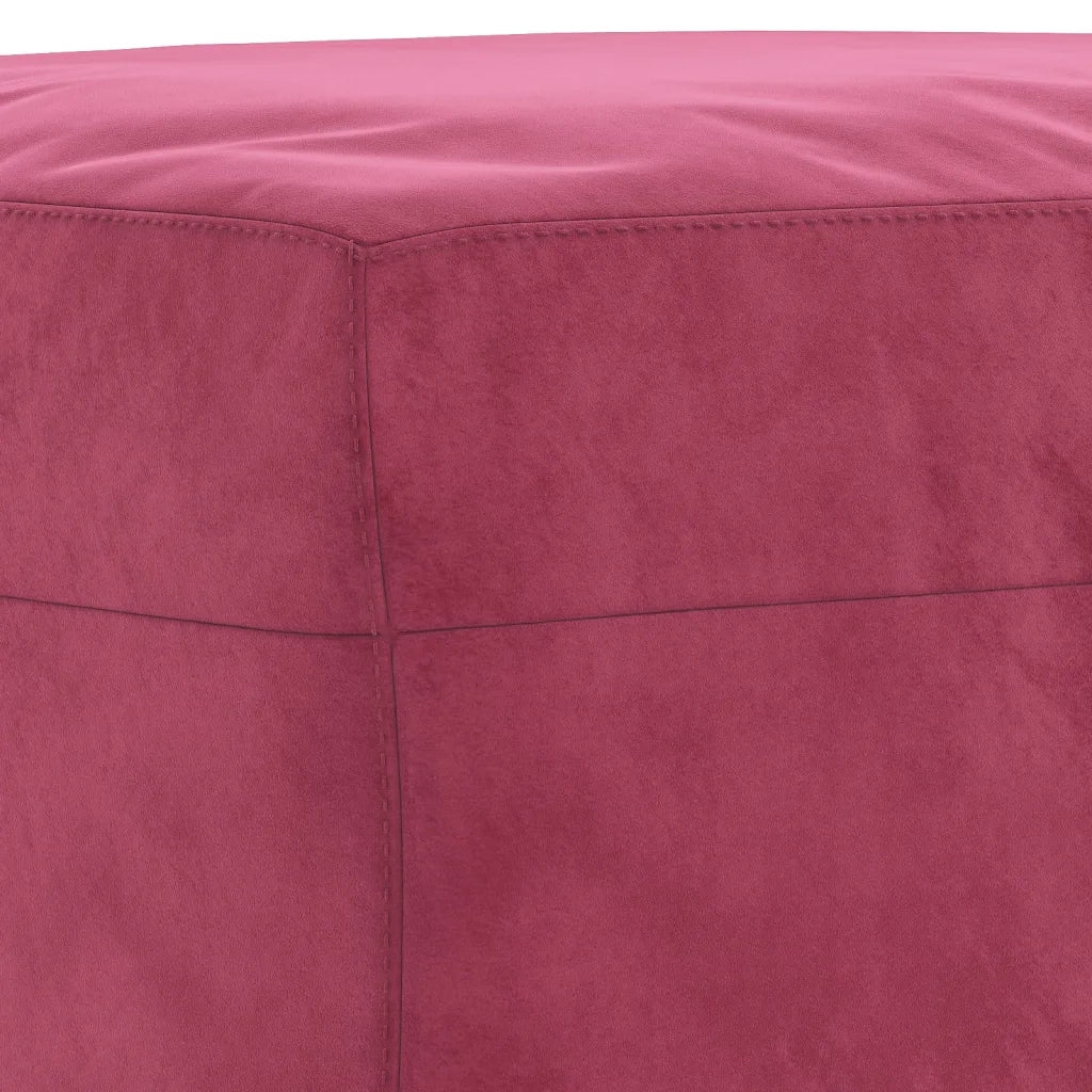 Set di Divani 3 pz con Cuscini Rosso Vino in Velluto